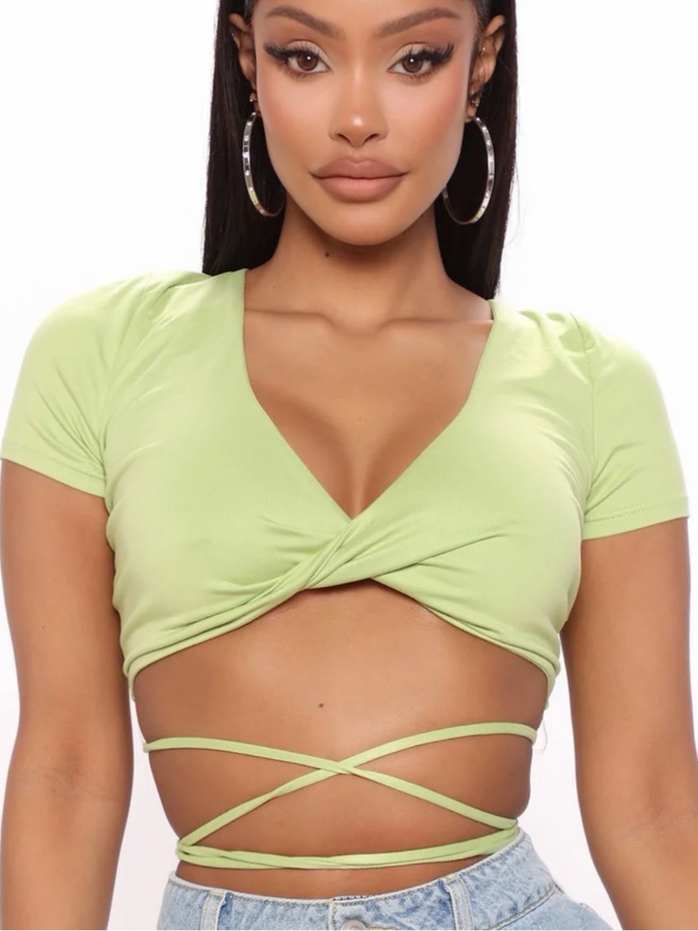 Brand New Bundle of 2 Fashion Nova Women’s Wrap Crop Top size L
